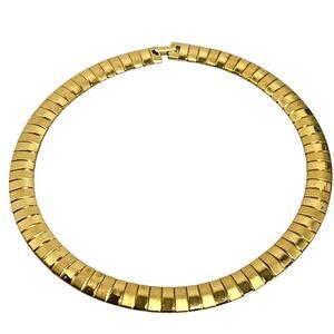 Vintage goldtone chain necklace collar choker retro 1980 runway fashion career